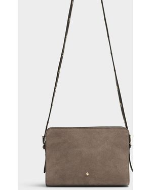 Herbert Frère Soeur Bea Velours Suede Crossbody Bag - Gray