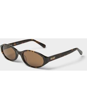 Quay Aura Points Oval Sunglasses - Grey