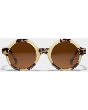 Parafina Eclipse Polarized Round Sunglasses - Brown