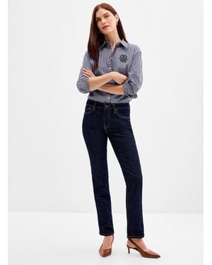 Ralph Lauren Contrast Seam Dark Jean Fit: Straight Skinny Leg, Mid - Blue