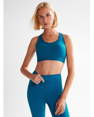 On Shoes Train Teal Racerback Bra Medium - Blue