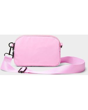 Simon's Shiny Zipped Crossbody Bag - Pink