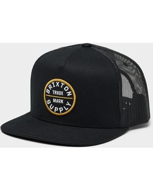 Brixton Embroidered Emblem Driver Cap - Black