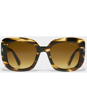 Tom Ford Carla Bevelled Square Sunglasses - Brown