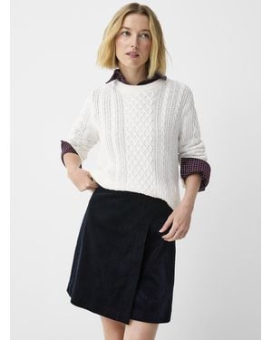 Contemporaine Corduroy Wraparound Skirt - White
