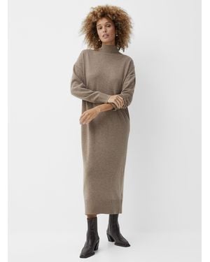 Contemporaine Wool And Cashmere Midi Dress - Natural