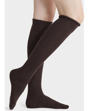 Simon's Solid Merino Wool Blend Knee - Black