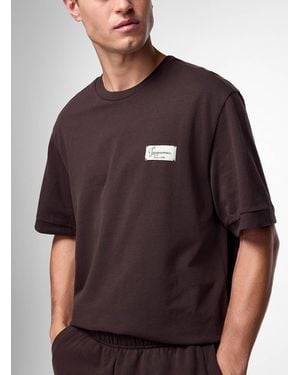 Jacquemus Montaigne Cursive Signature Label T - Brown