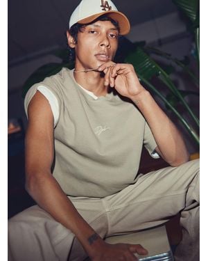 Djab Embroidered Logo Waffle T - Grey