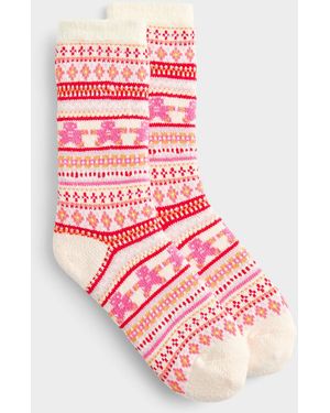 Simon's Gingerbread Man Plush Socks Christmas Collection - Pink