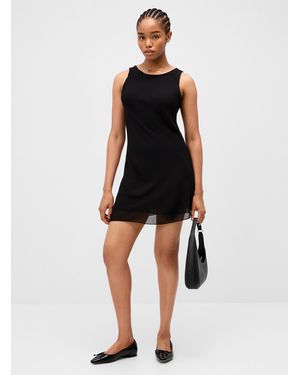 Twik Flowy Chiffon Sleek Minidress - Black