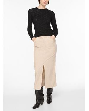 Isabel Marant Odalie Straight Corduroy Skirt - Black