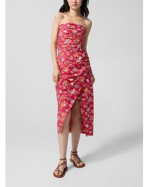 Vanessa Bruno Cléopâtre Draped Strapless Midi Dress - Red