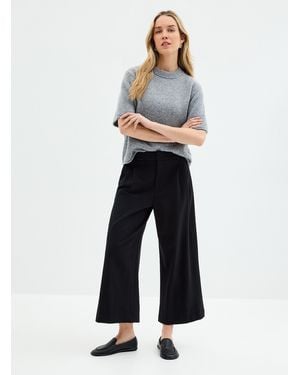 Contemporaine Cropped Ponte Pant Fit: Wide Leg, High Rise - White