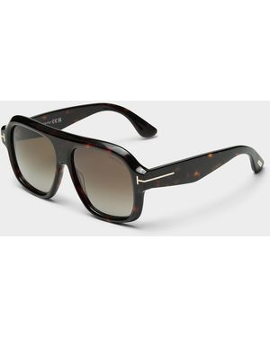 Tom Ford Xl Rhonda Aviator Sunglasses - Brown