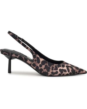 Nine West Hunny 2 Leopard Print Slingback Pumps Women - White