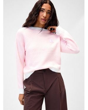Twik Self Love Patch Striped Sweater - Red
