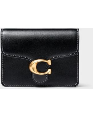 COACH Tabby Leather Card Holder - Black