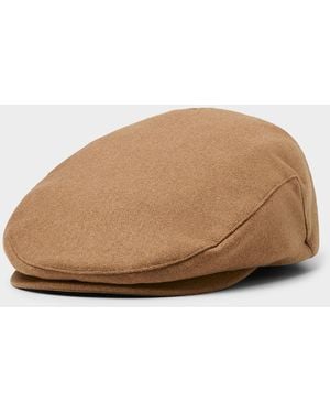 Brixton Houndstooth Tweed Driver Cap - Brown