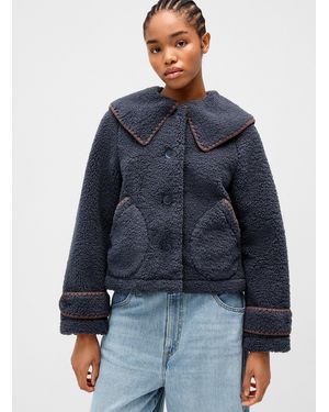 UGG Nikia Peter Pan Collar Overcast Stitching High - Blue