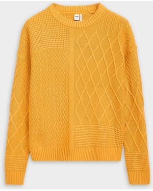 Twik Mixed Weave Sweater - Yellow