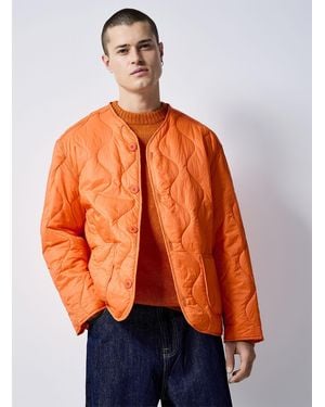 Le 31 Wave Quilted Jacket Imported From Seoul - Orange