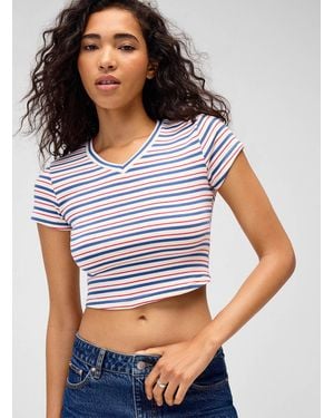 Twik Striped Fitted Cropped T - Grey
