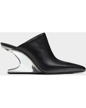 Rick Owens Translucent Cantilever Heel Leather Mules Women - Black