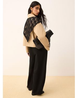 ONLY Floral Lace Tie Scarf - Black