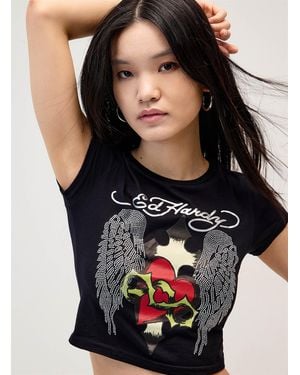 Ed Hardy Winged Heart Mini T - Black