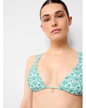 Simon's Wide Drawstring Strap Triangle Bra - Green