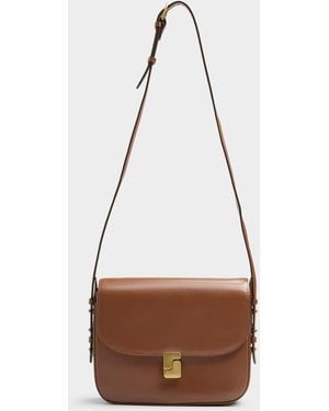 Soeur Bellissima Leather Saddle Bag - Brown