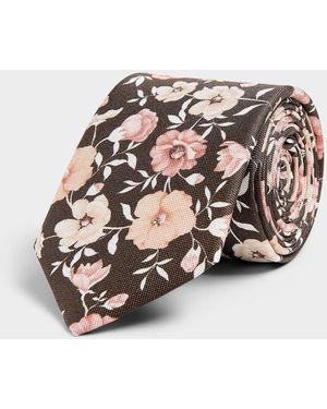 Le 31 English Garden Jacquard Tie - White