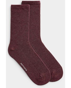 Simon's Finely Ribbed Socks - Purple