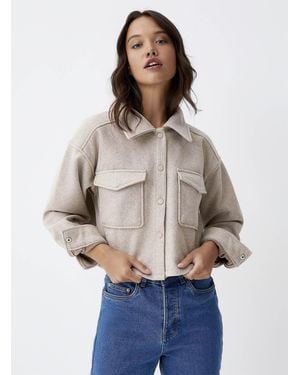 Twik Flap Pockets Felted Jacket - Grey