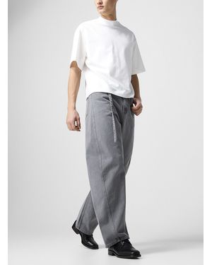 LE17SEPTEMBRE Belted Grey Barrel - White