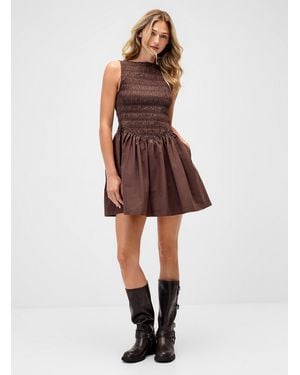 Twik Smocked Puffy Minidress - Red