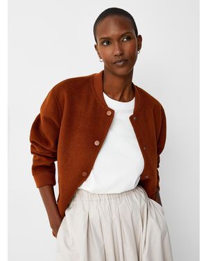 Contemporaine Reprocessed Wool Felted Bomber Jacket - Brown