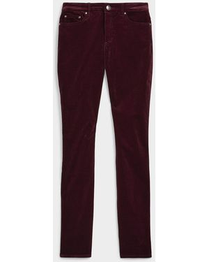 Contemporaine Solid Corduroy Pant Fit: Straight Leg, Mid Rise - Purple