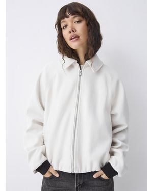 Twik Boxy Felt Jacket - White