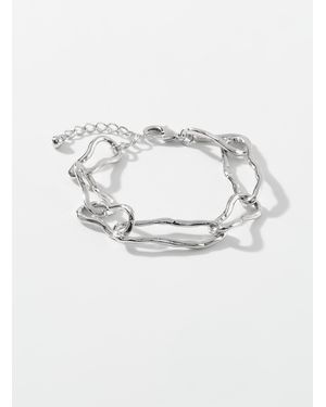 Simon's Long Hammered Oval - Grey