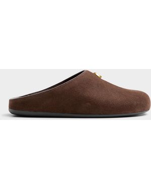 COACH Sculpted C Suede Mules Women - Brown