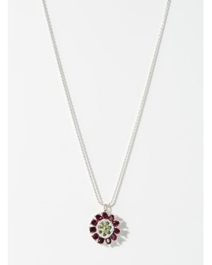 Bleue Burnham Dorset Dahlia Pendant Necklace - White