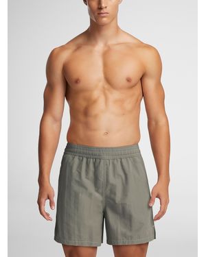 Ami Paris Logo Patch Plain Swim Trunks - Grey