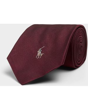 Polo Ralph Lauren Wide Jacquard Logo Tie - Purple