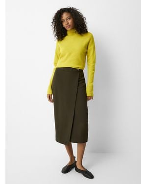 Contemporaine Dense Crepe Plain Skirt - Yellow