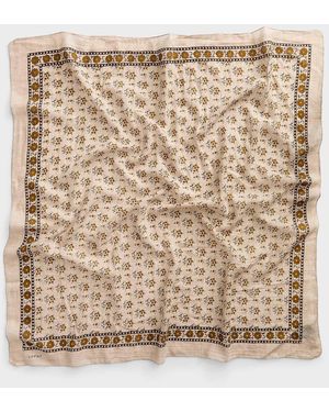 Soeur Lightweight Pure Wool Square Scarf - Natural