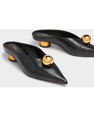 JW PEI Golden Ball Textured Mules Women - White