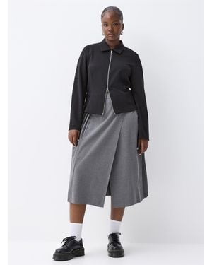 Twik Pleated Wraparound Skirt - Grey