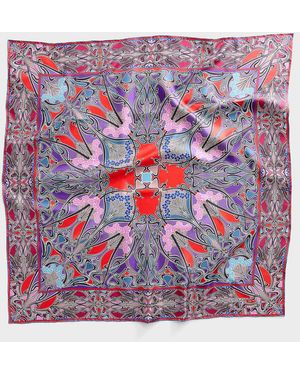 Liberty Pure Silk Lanthe Scarf Made With Fabric - Red